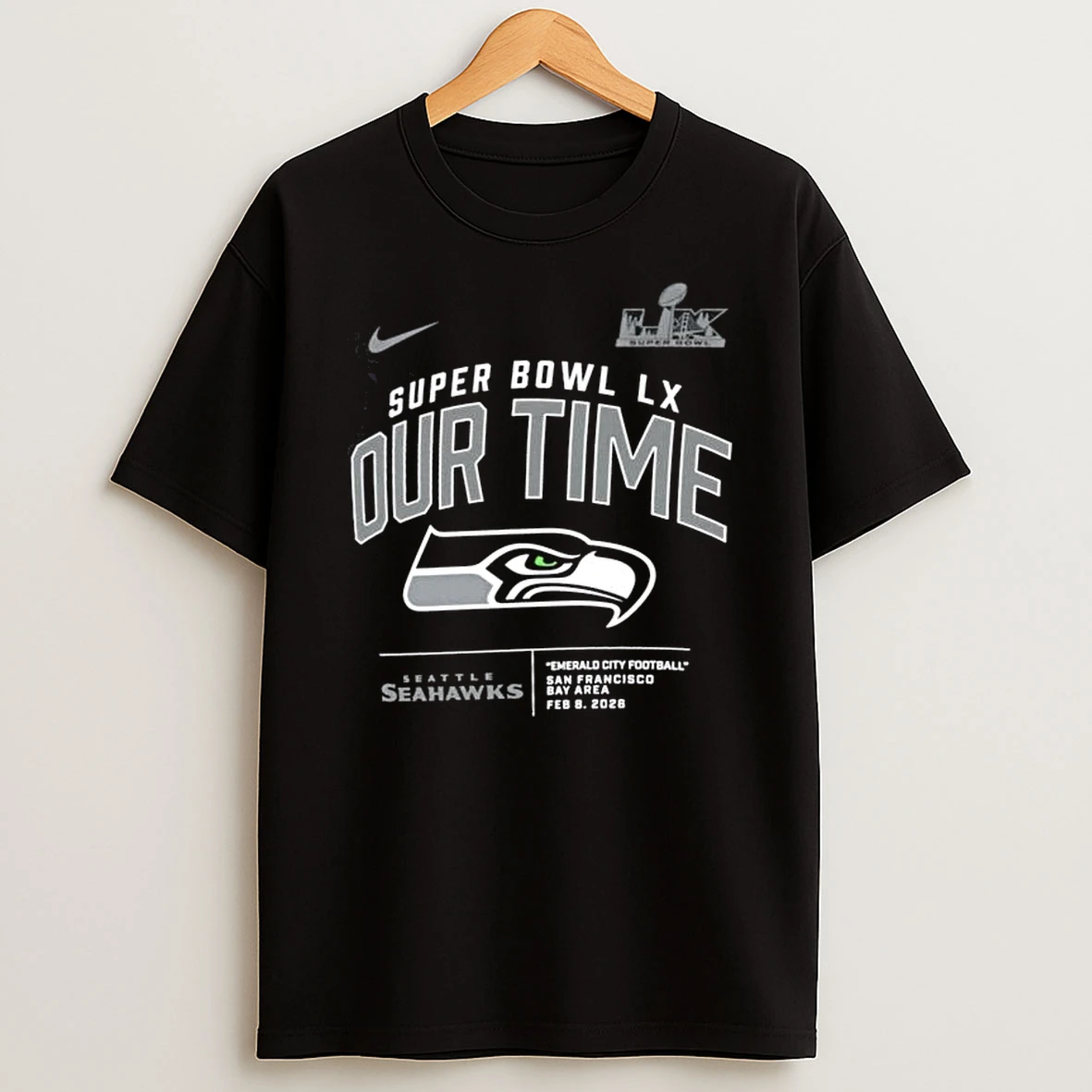 Seattle Seahawks Super Bowl Lx Clear Sign T Shirt