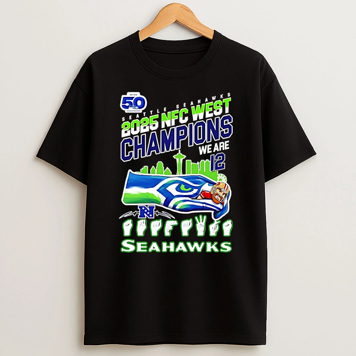 Seattle Seahawks Football Nfc West Division Champions 2025 We Are 12 T Shirt