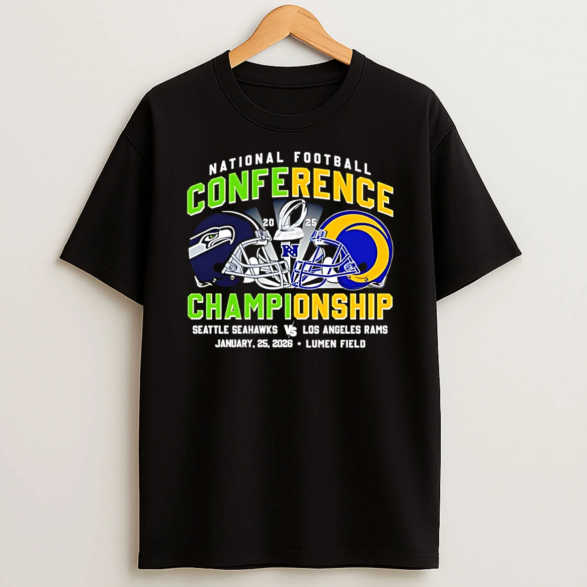 Seattle Seahawks Vs Los Angeles Rams Nfc Championship Helmets T Shirt