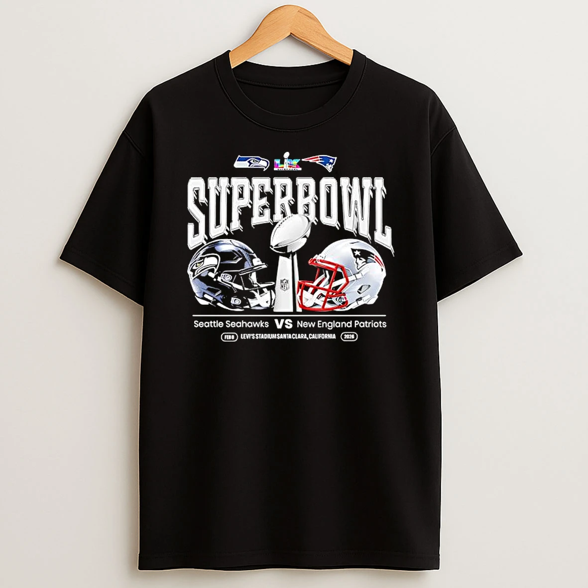Seattle Seahawks Vs New England Patriots Super Bowl Helmet Legend T Shirt
