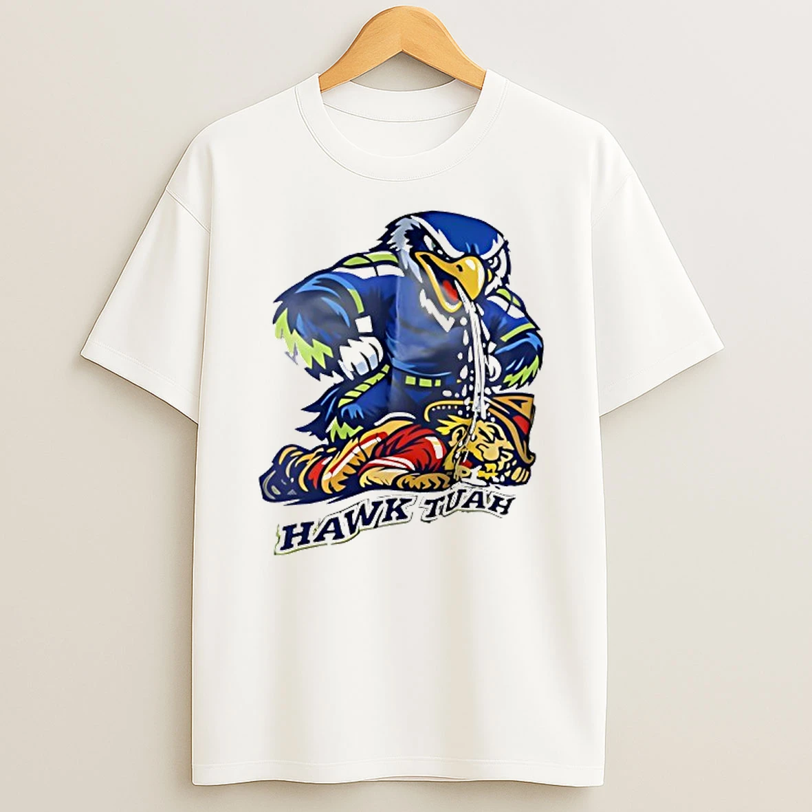 Seattle Seahawks Vs San Francisco 49ers Hawk Tuah Mascot T Shirt