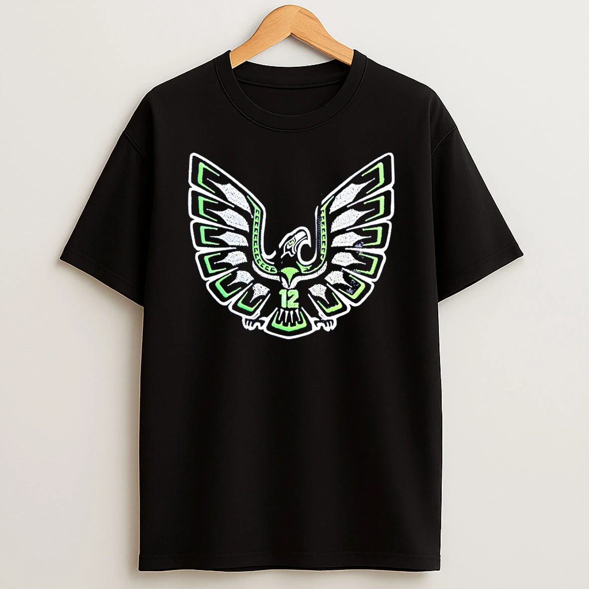Seattle Tribal Hawk 12th Man Logo T Shirt