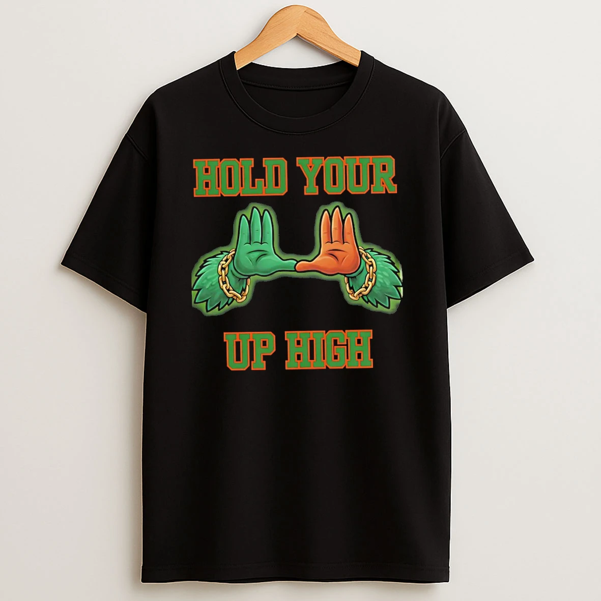 Sebastian The Ibis Miami Hurricanes Football Hold Your Up High T Shirt
