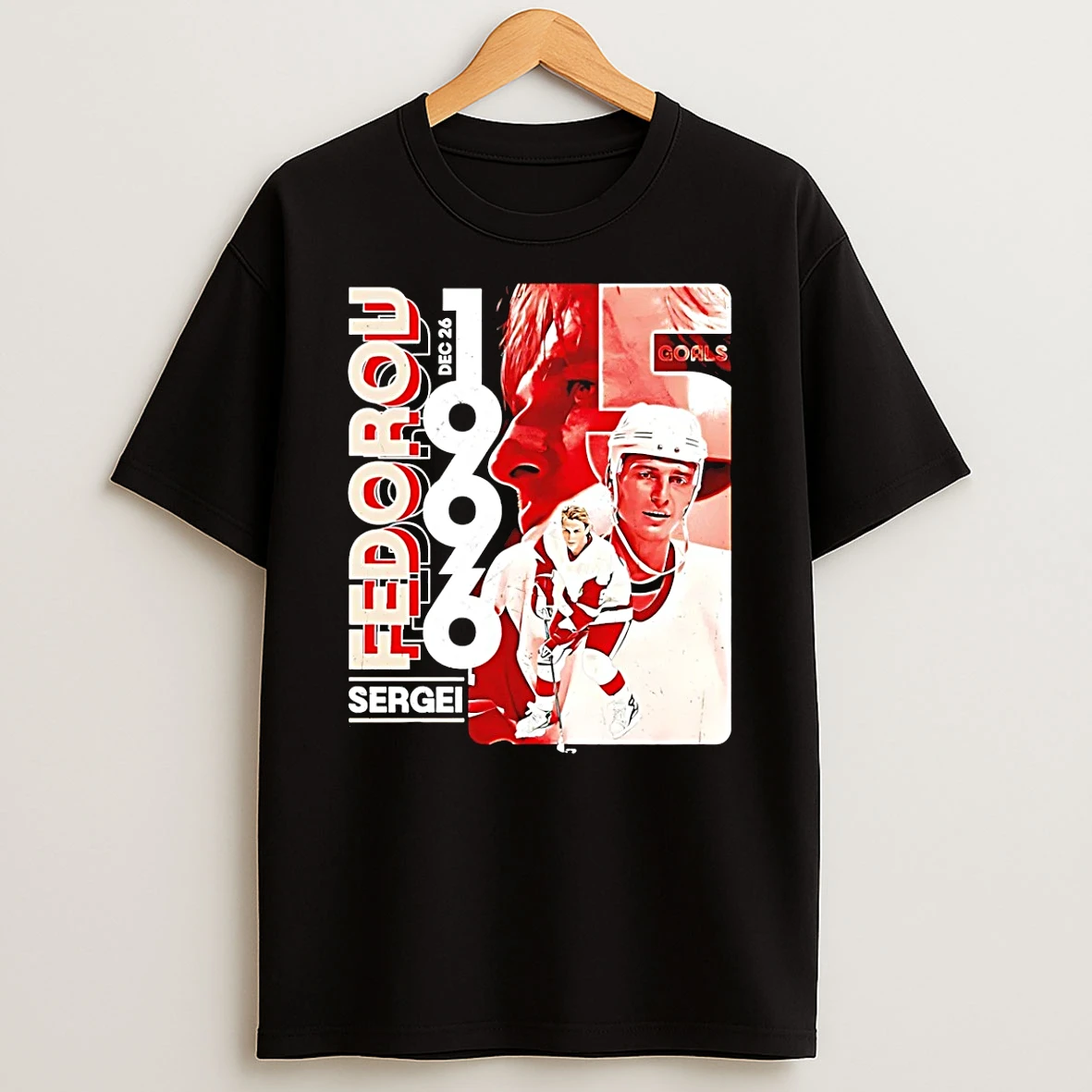 Sergei Fedorov Detroit Red Wings 5 Goal Game 1996 T Shirt
