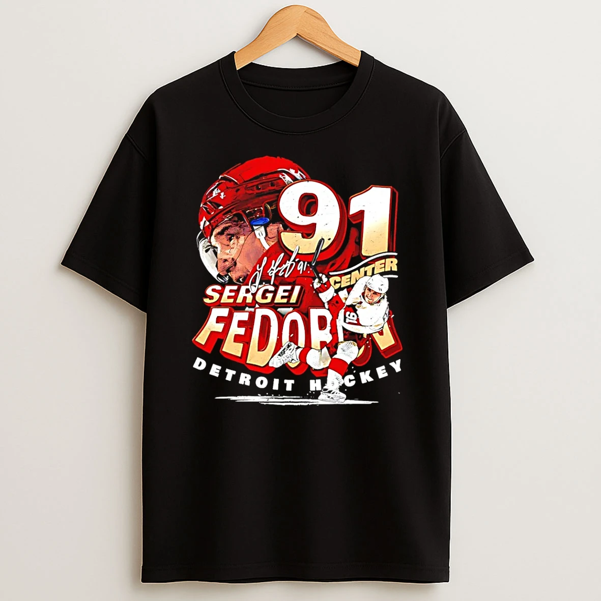 Sergei Fedorov Detroit Red Wings Hockey Graphic T Shirt