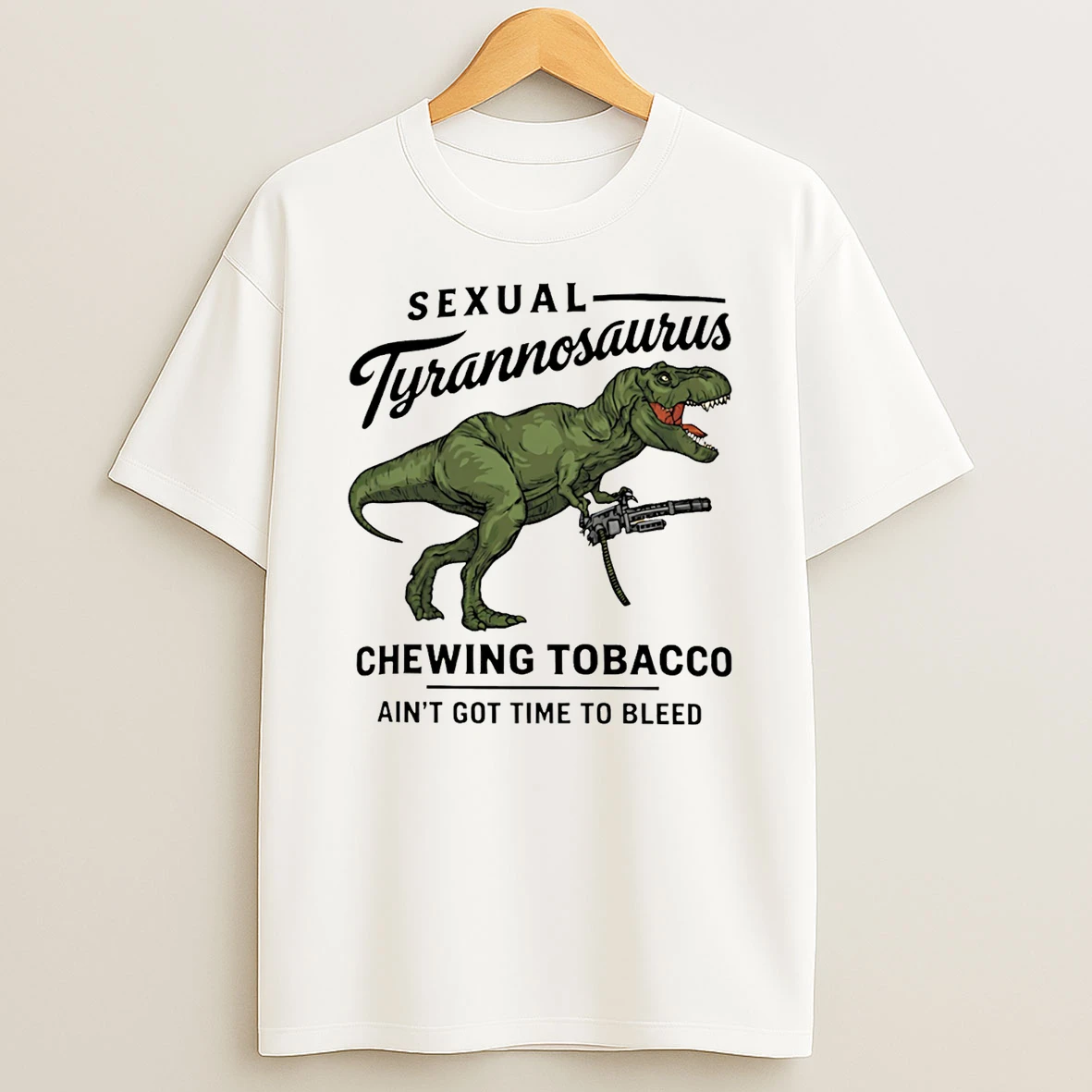 Sexual Tyrannosaurus Chewing Tobacco Drew Timme Humor T Shirt