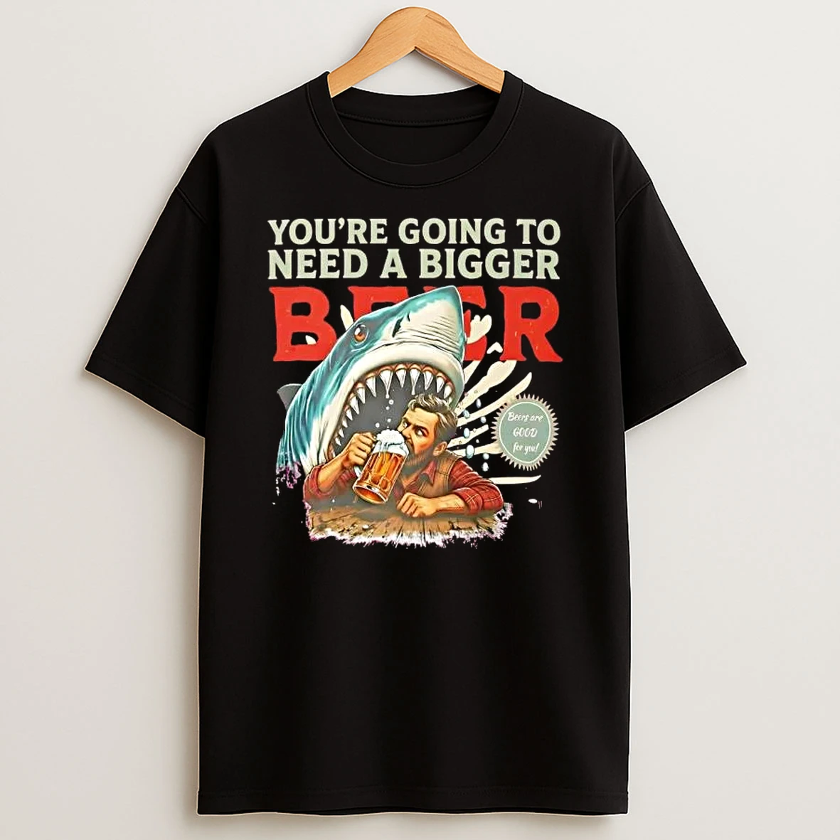 Shark Beer Parody Jaws Pun Youre Going To Need A Bigger Beer T Shirt