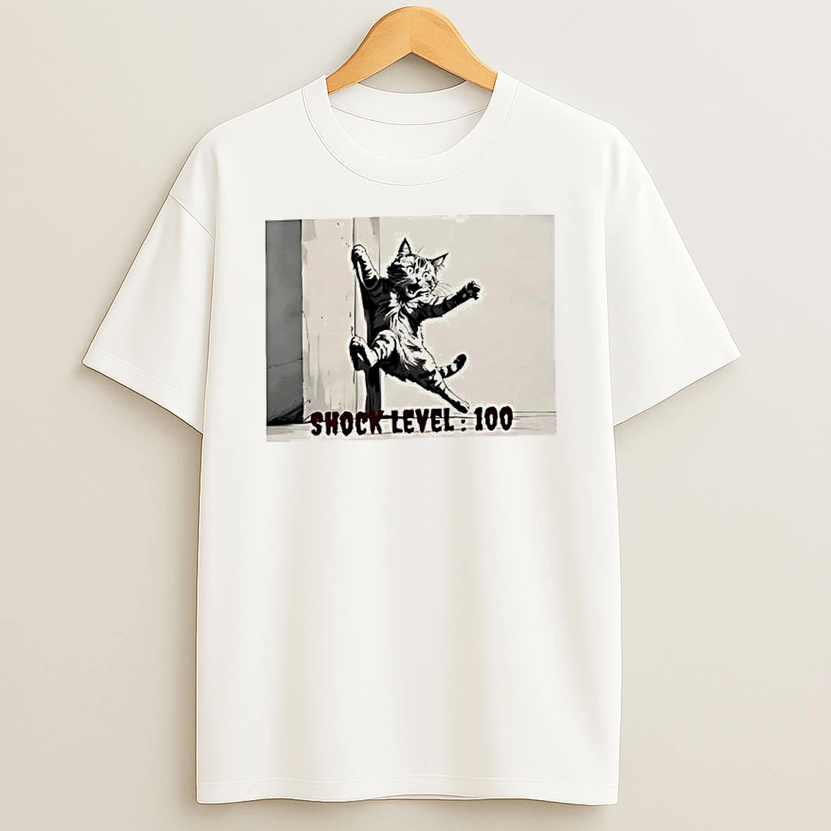 Shocked Cat Shock Level 100 T Shirt