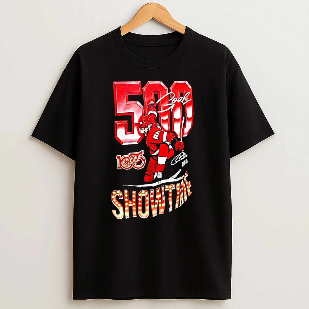 Showtime Players 500 Goals Detroit Red Wings Hockey Signature T Shirt