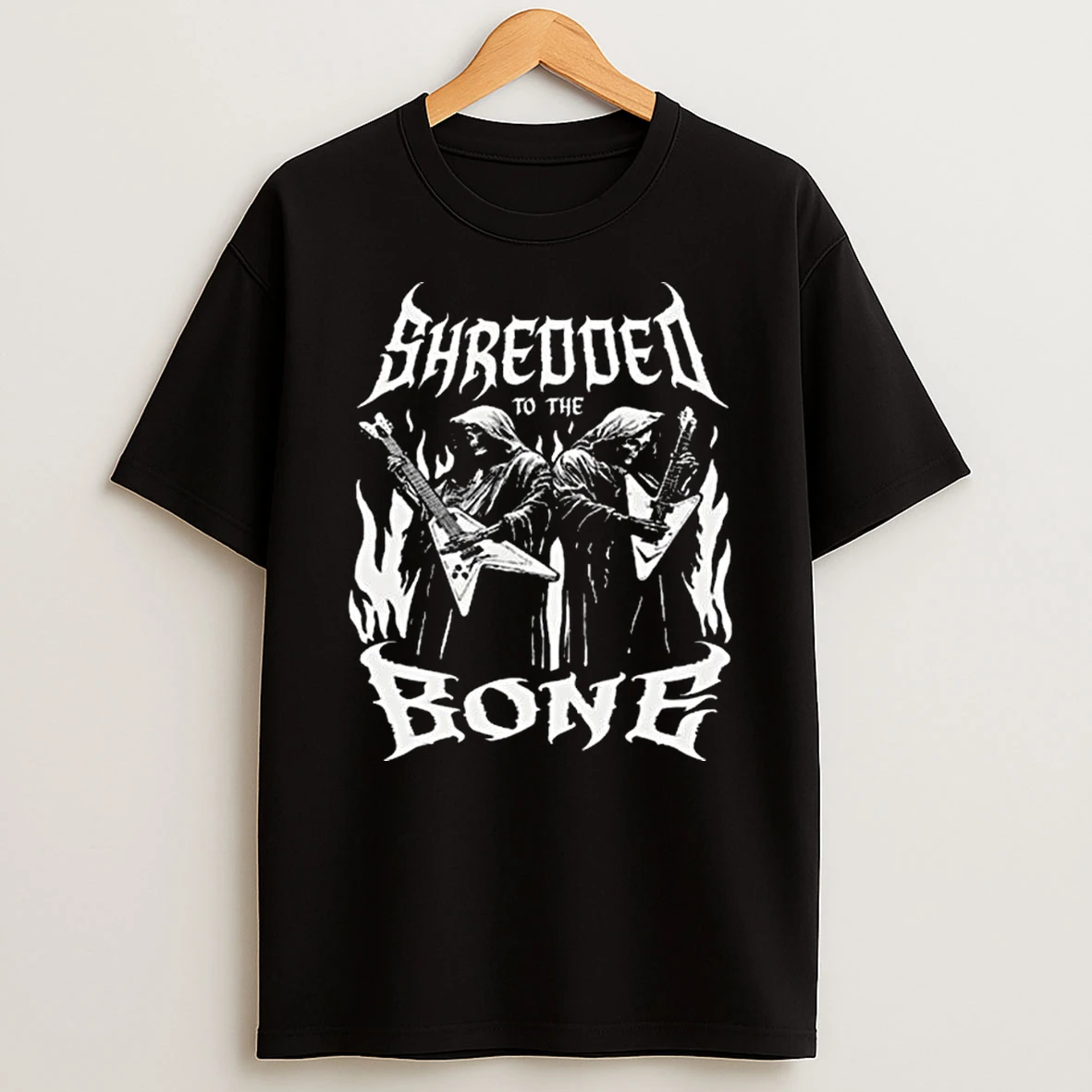 Shredded To The Bone Black T Shirt