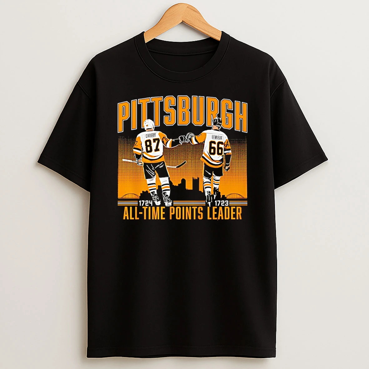 Sidney Crosby And Mario Lemieux Pittsburgh Hockey All Time Points Leader T Shirt