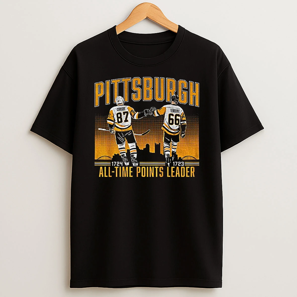 Sidney Crosby And Mario Lemieux Pittsburgh Penguins Hockey All Time Points Leader T Shirt