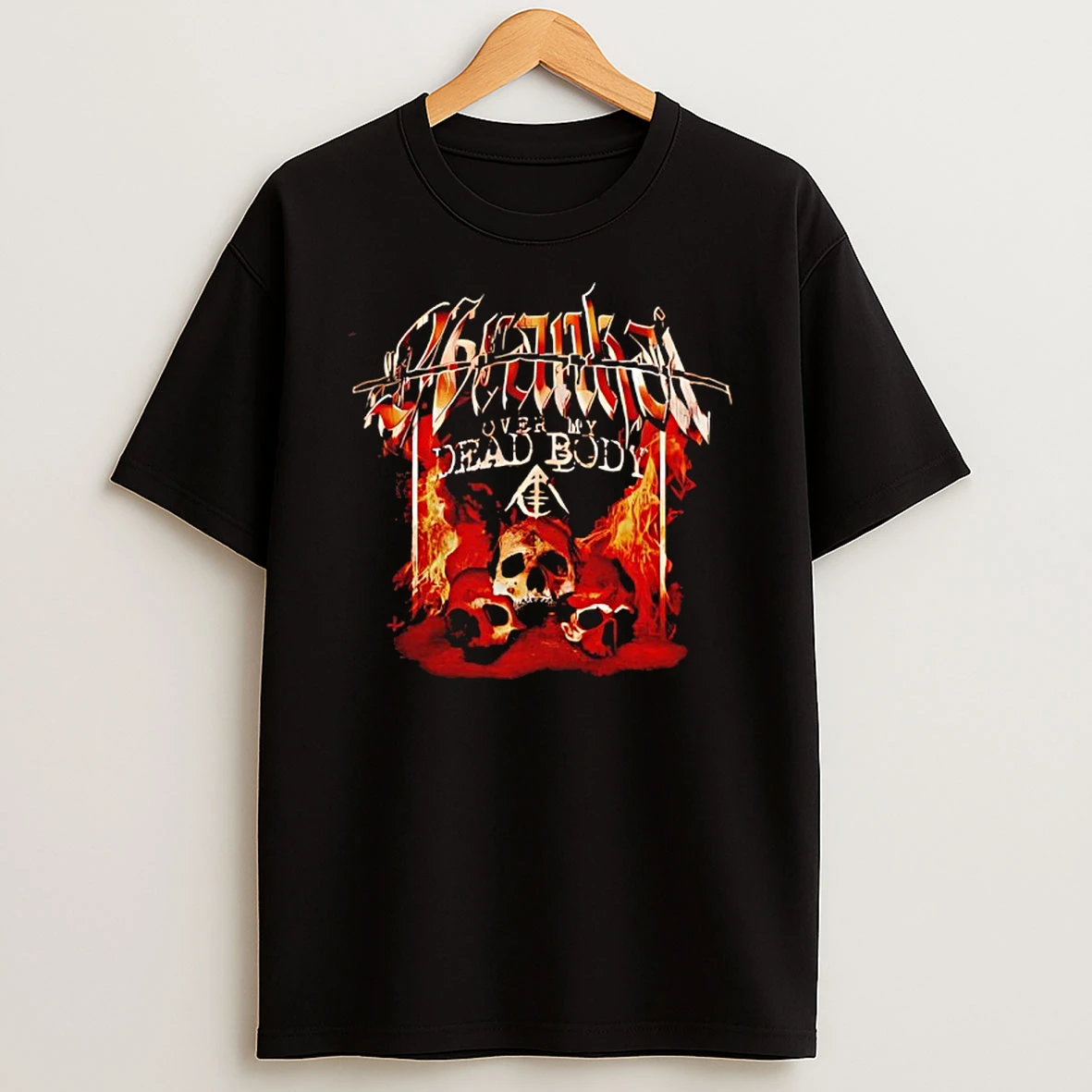 Skull Blazing Arankai Over My Dead Graphic T Shirt