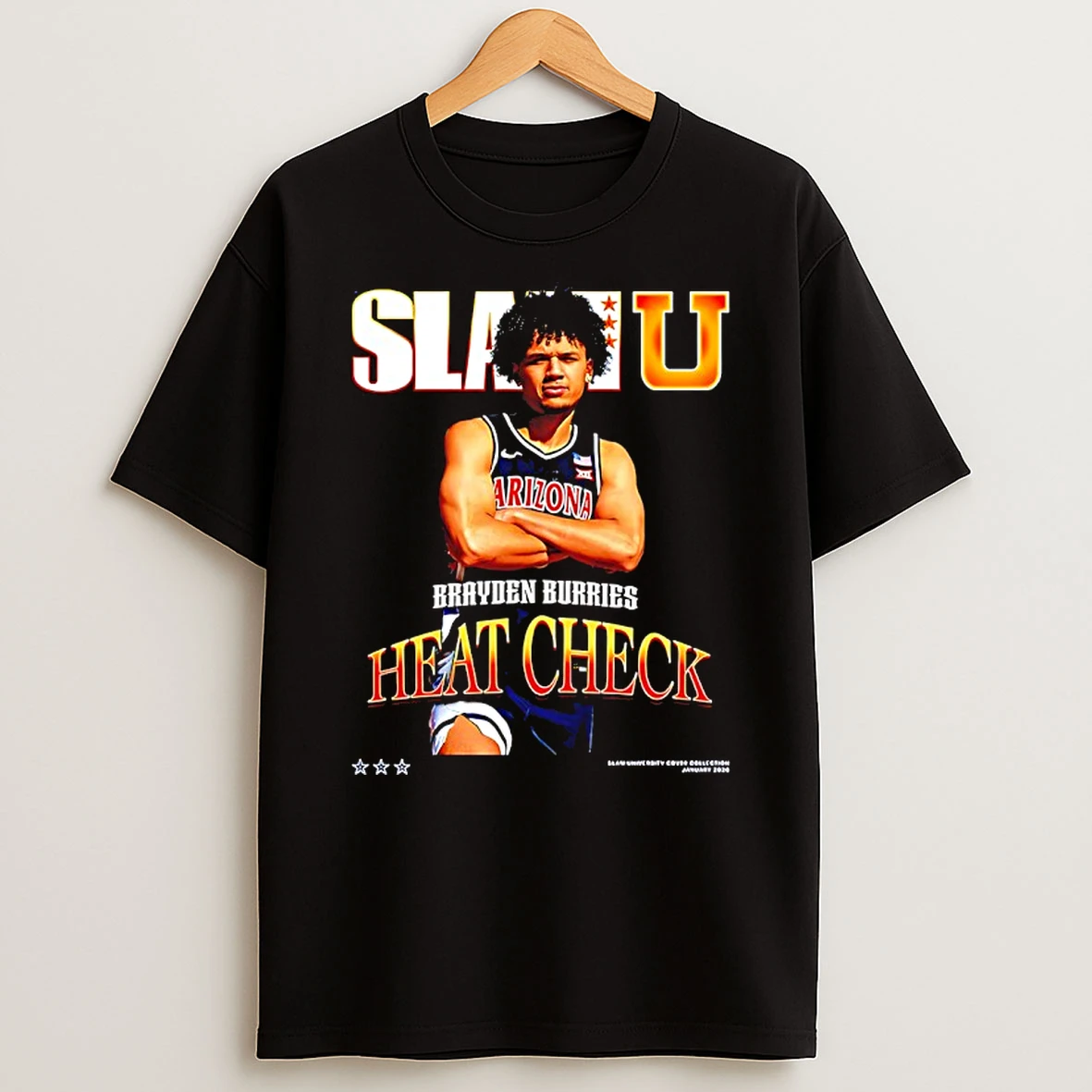 Slamu Brayden Burries Heat Check Arizona Basketball T Shirt