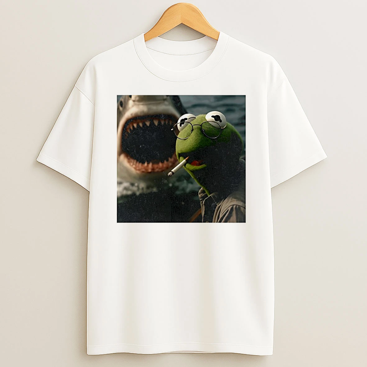 Smoking Frog Meme Shark Attack Parody T Shirt