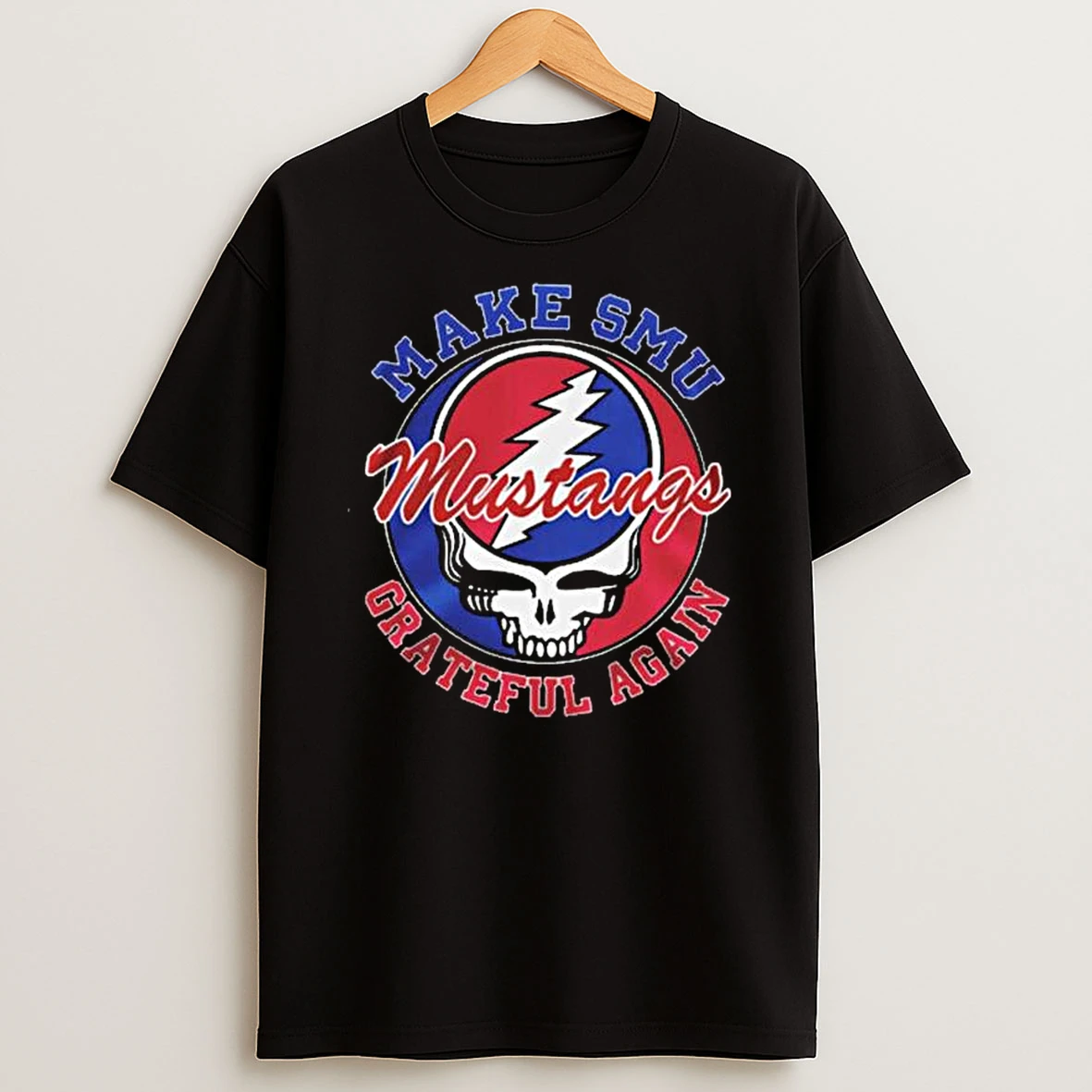 Smu Mustangs Make Smu Grateful Again Deadhead Style Mascot T Shirt