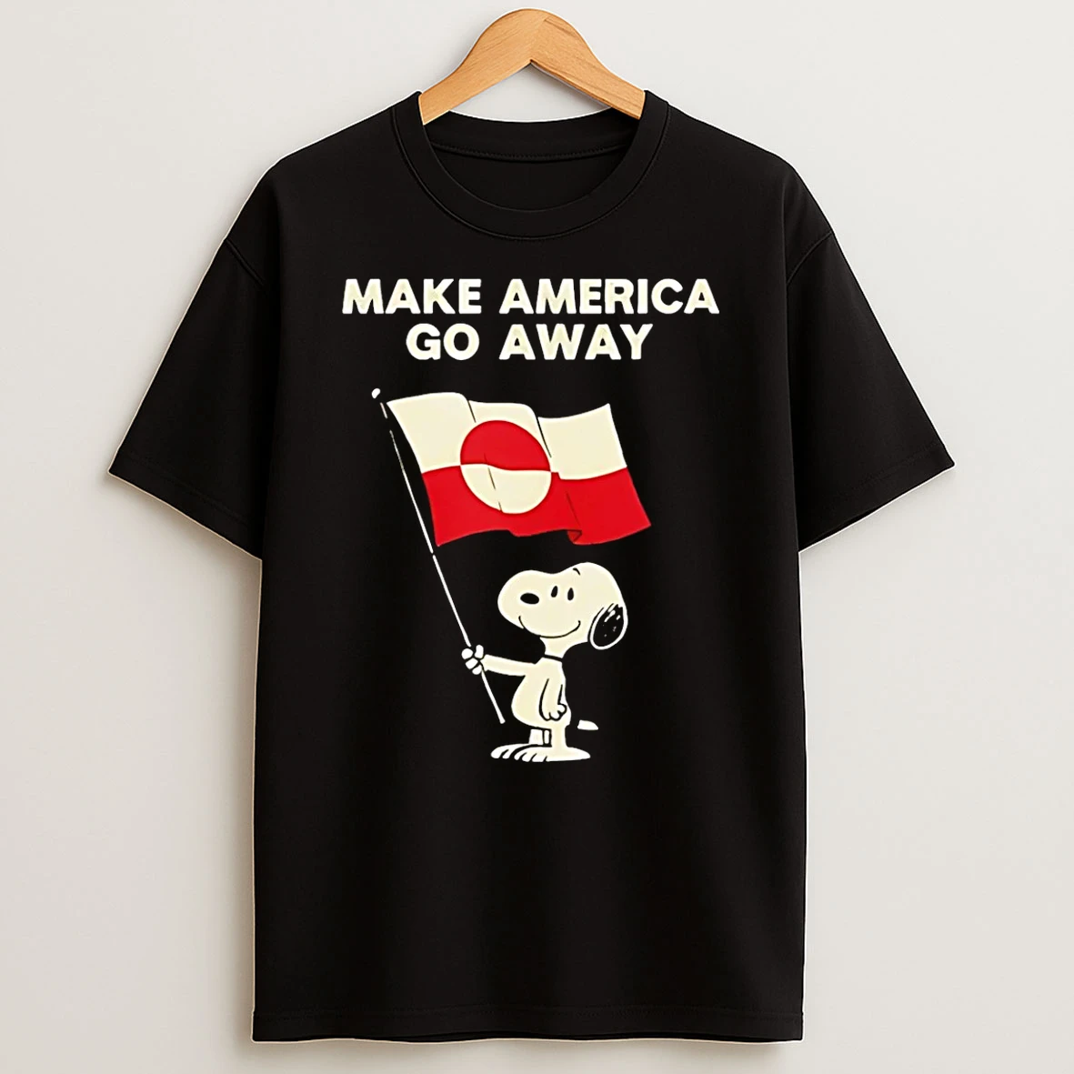 Snoopy Make America Go Away Greenland Flag T Shirt