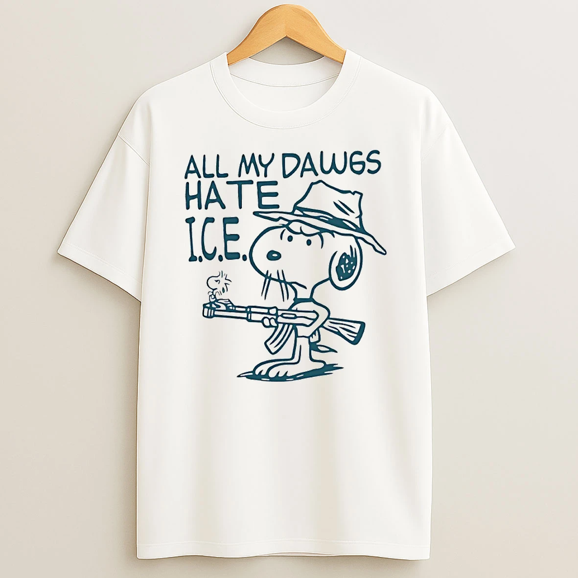 Snoopy All My Dawgs Hate I C E Circle T Shirt