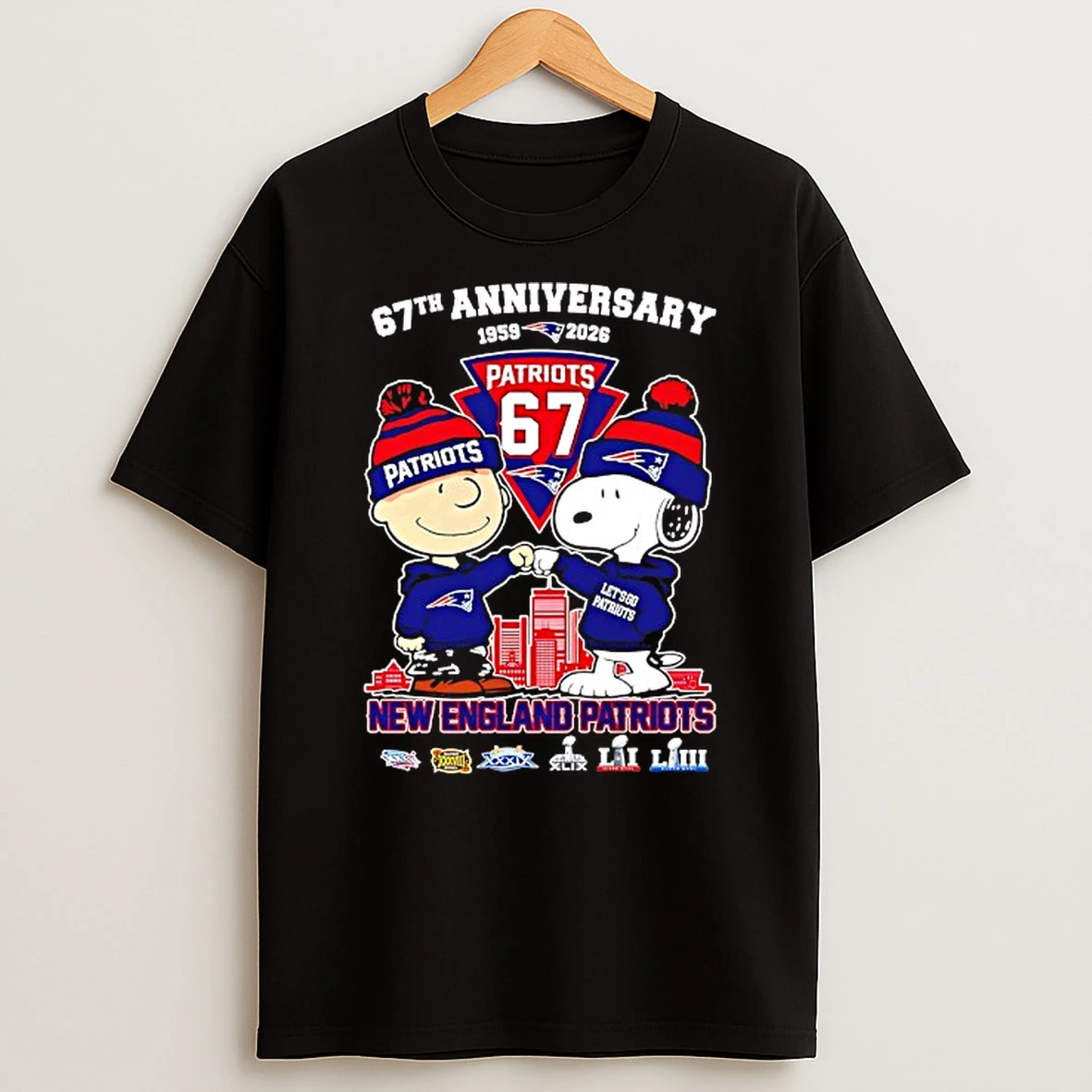 Snoopy And Charlie Brown New England Patriots Football 1959 2026 67 Years Of History 67 Years Of Legends T Shirt