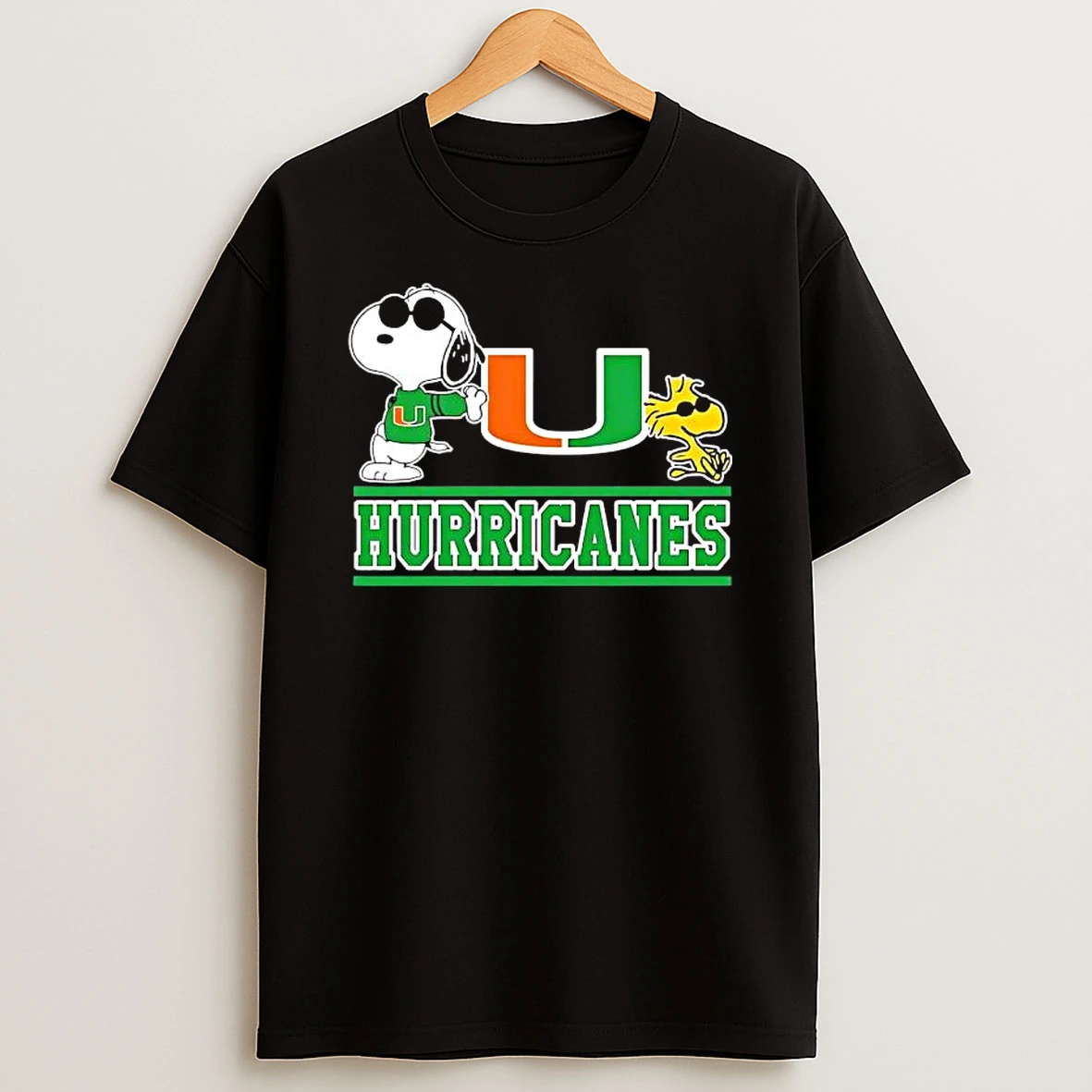 Snoopy And Woodstock Miami Hurricanes T Shirt