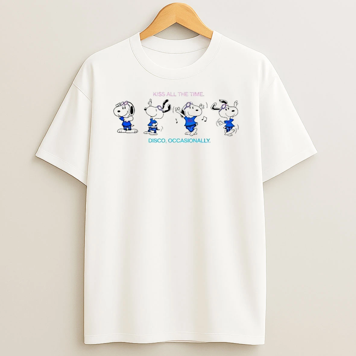 Snoopy And His Sister Belle Kiss All The Time Disco Occasionally T Shirt