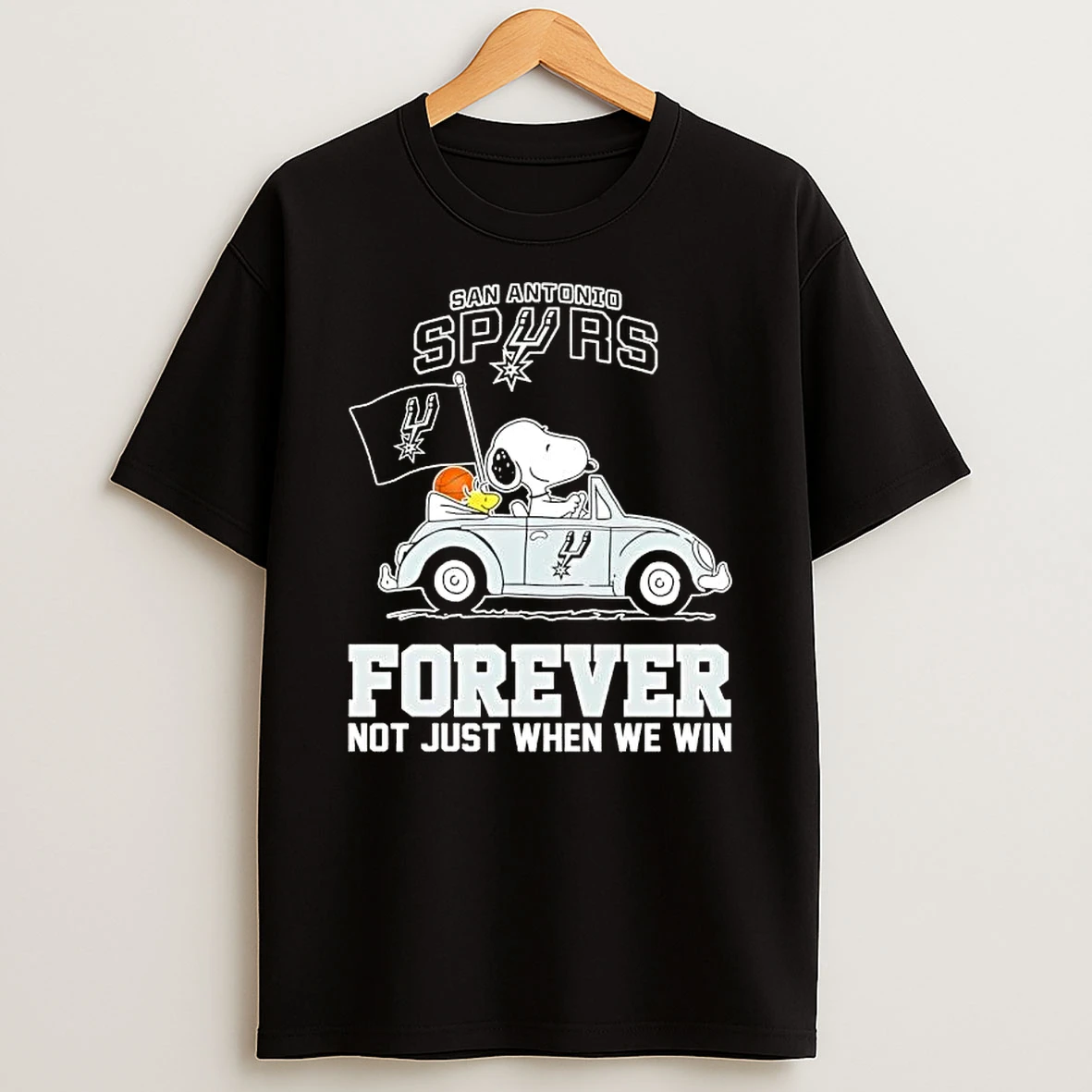 Snoopy Driving Car San Antonio Spurs Forever Not Just When We Win T Shirt