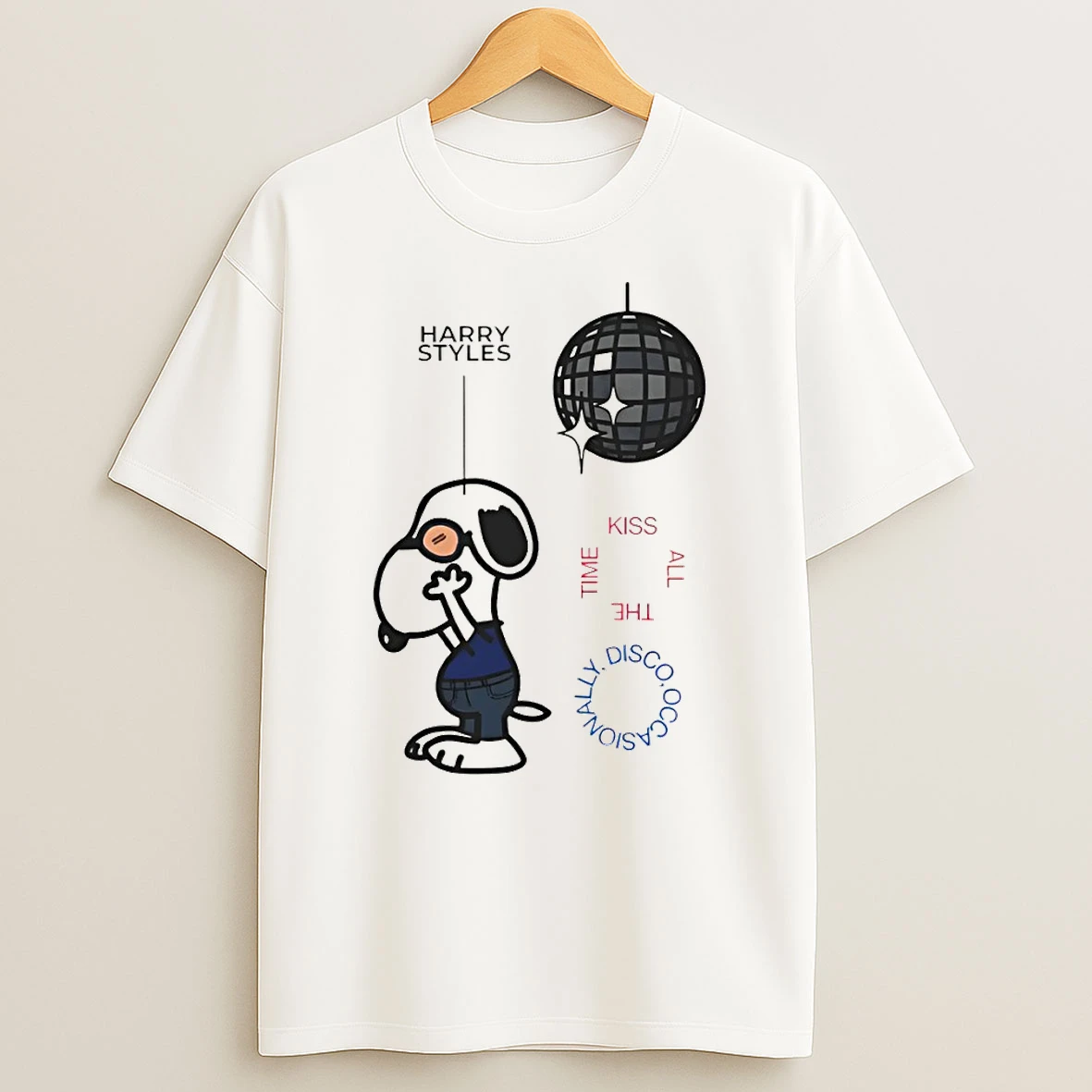 Snoopy Kiss All The Time Disco Occasionally T Shirt