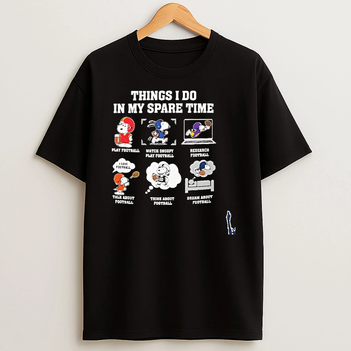 Snoopy Play Football Things I Do In My Spare Time T Shirt