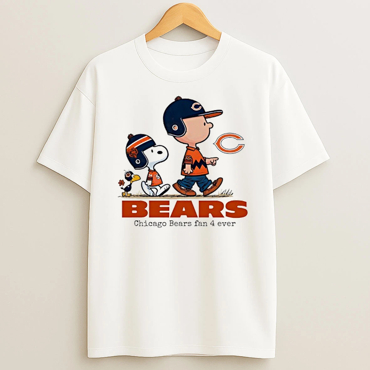 Snoopy Vs Charlie Brown Chicago Bears Fan 4 Ever T Shirt
