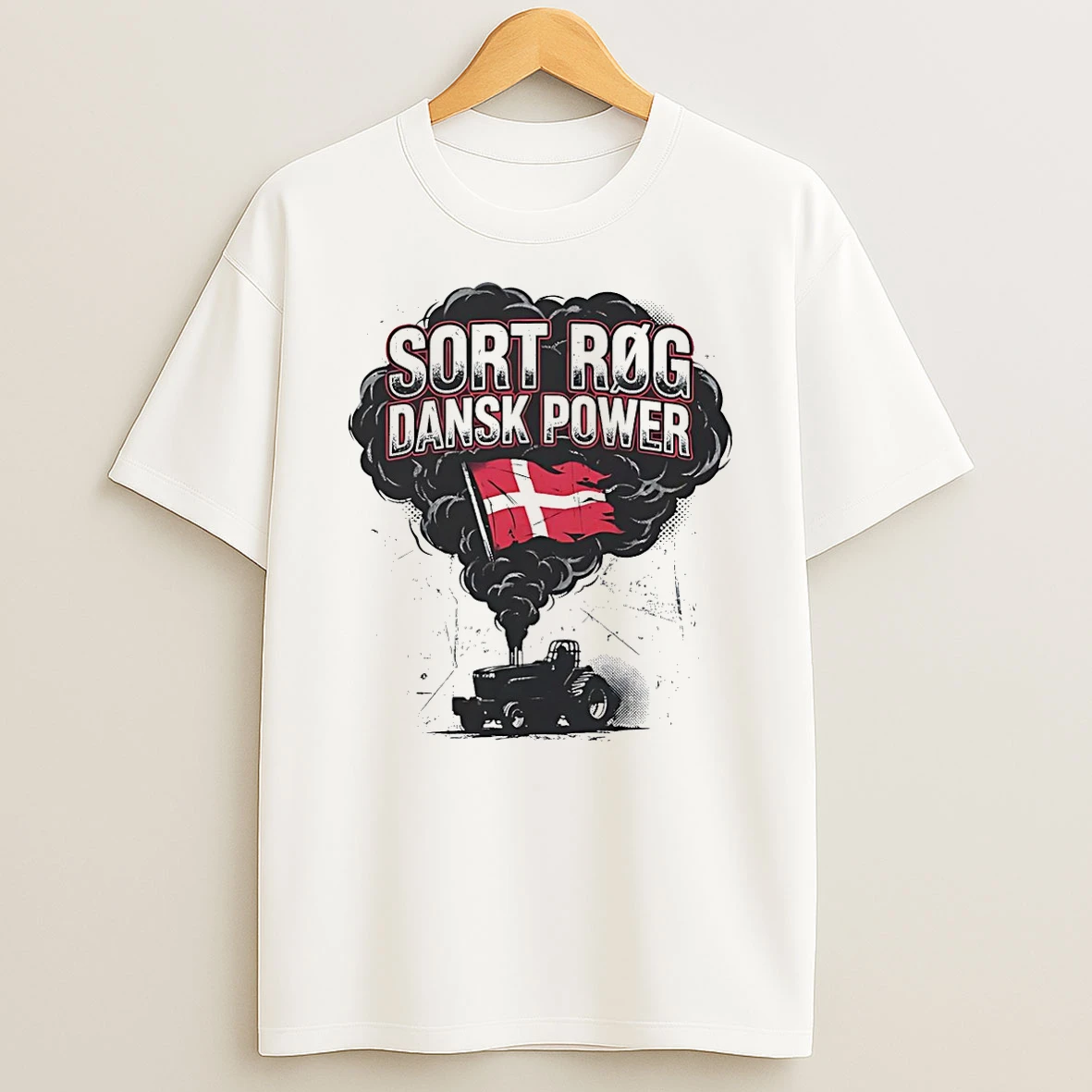 Sort Rog Dansk Power Traktortraek T Shirt