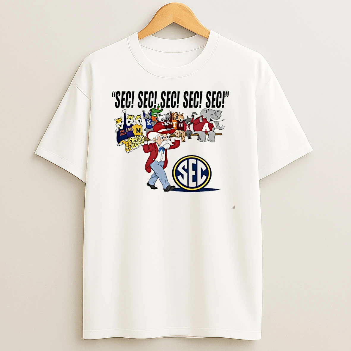 Southeastern Conference Sec Sec Sec Sec Sec Mascots Logo T Shirt