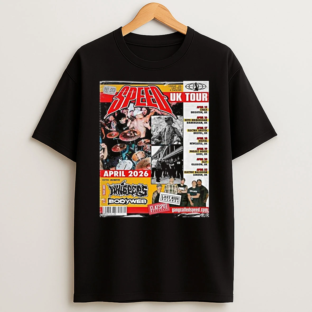 Speed Uk Hard Core Tour April 2026 Flyer T Shirt