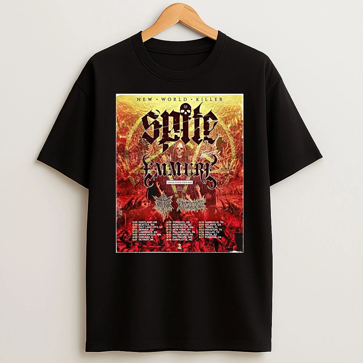 Spite Emmure Psycho Frame Rev3rent New World Killer Tour Us 2026 T Shirt
