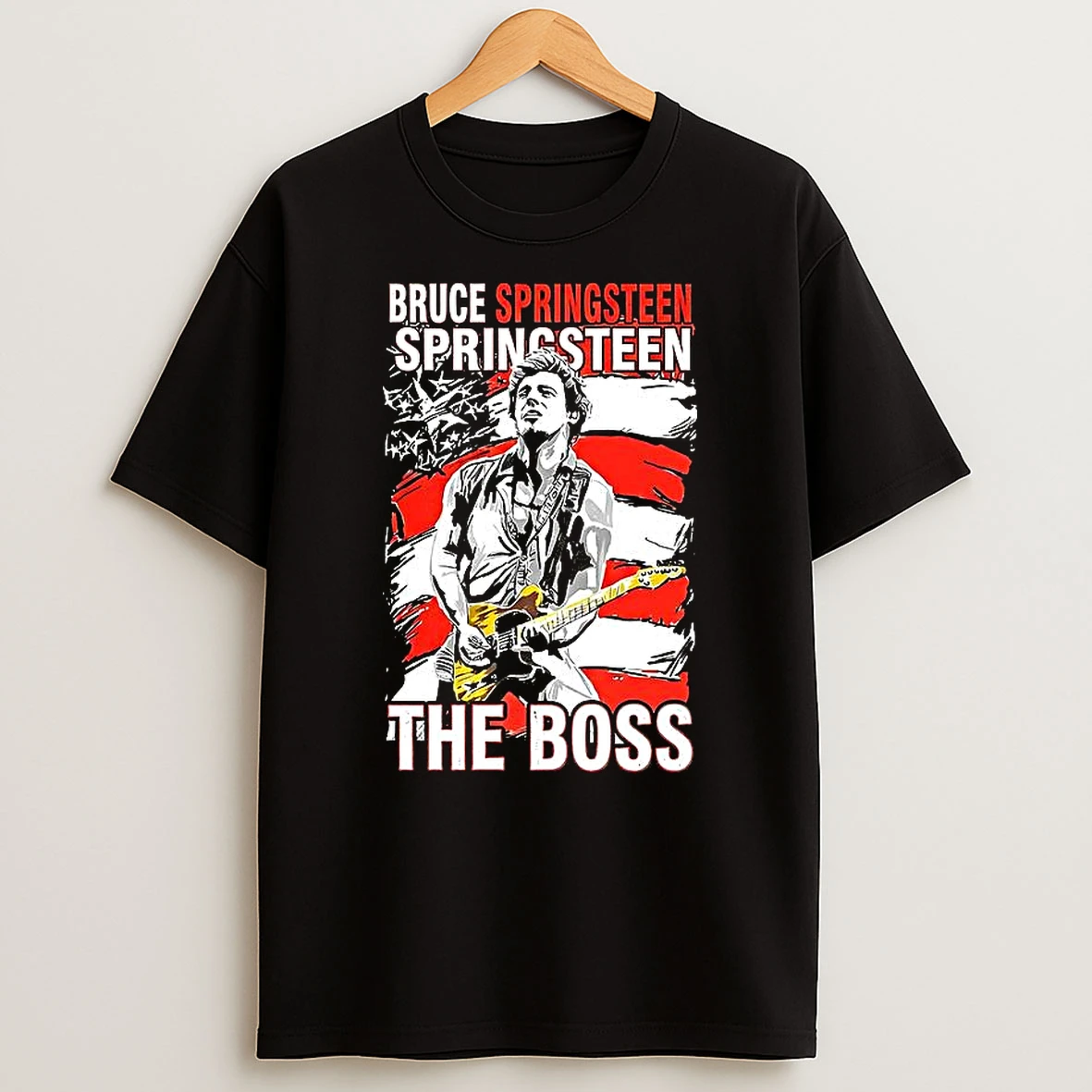 Springsteen The Boss Rock American Flag T Shirt