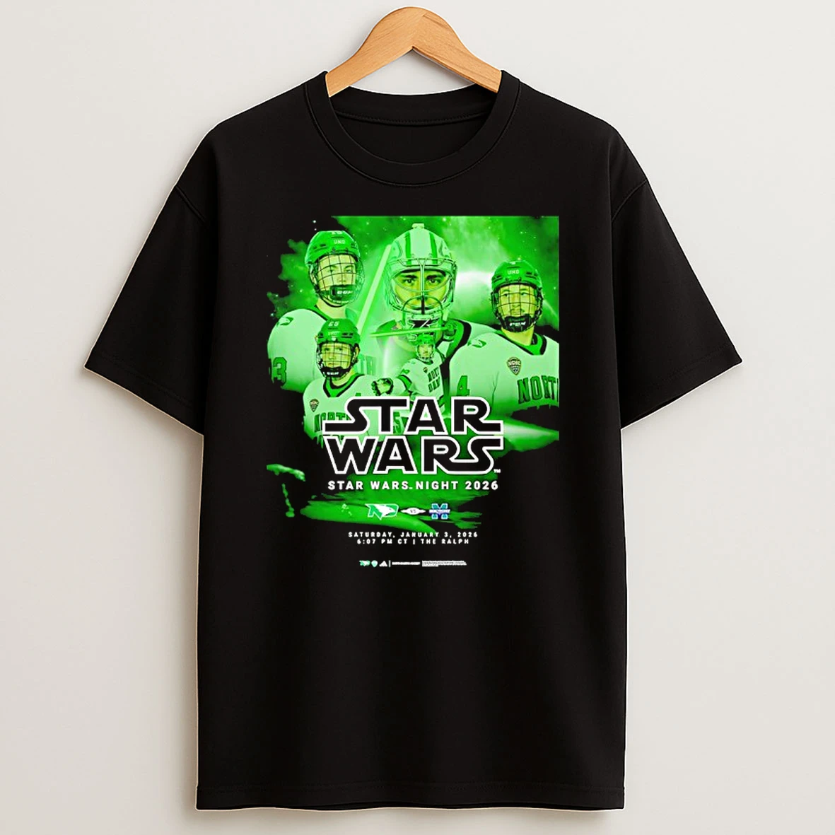 Star Wars Night 2026 North Dakota Fighting Hawks Vs Mercyhurst Lakers T Shirt