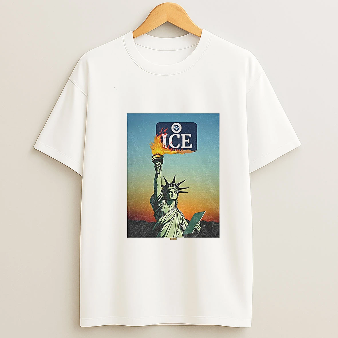 Statue Of Liberty Abolish Ice Protest Lady Liberty Anti Fascist Rally T Shirt