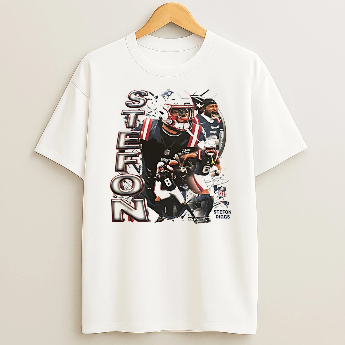 Stefon Diggs New England Patriots Nfl Football Graphic Vintage T Shirt