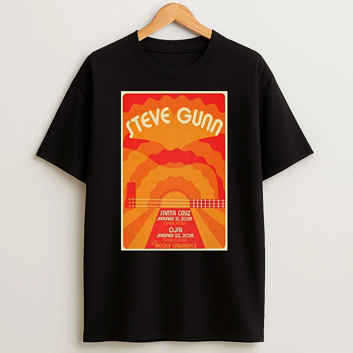 Steve Gunn Santa Cruz Ca And Ojai Ca Jan 21 22 2026 T Shirt