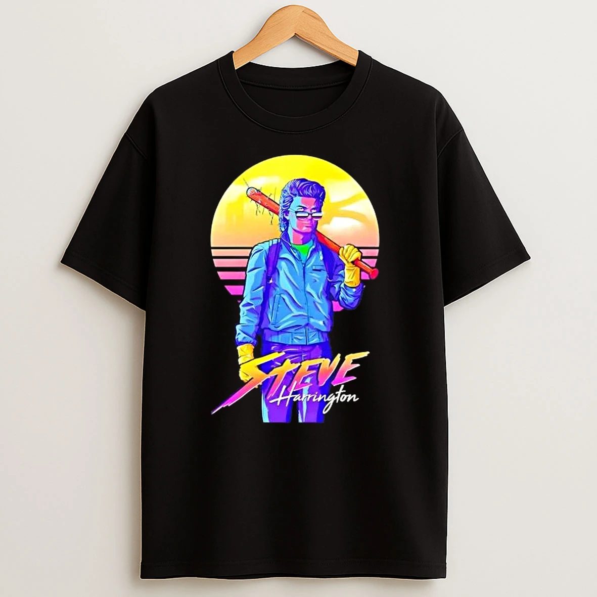 Steve Harrington Upside Down World Retro T Shirt