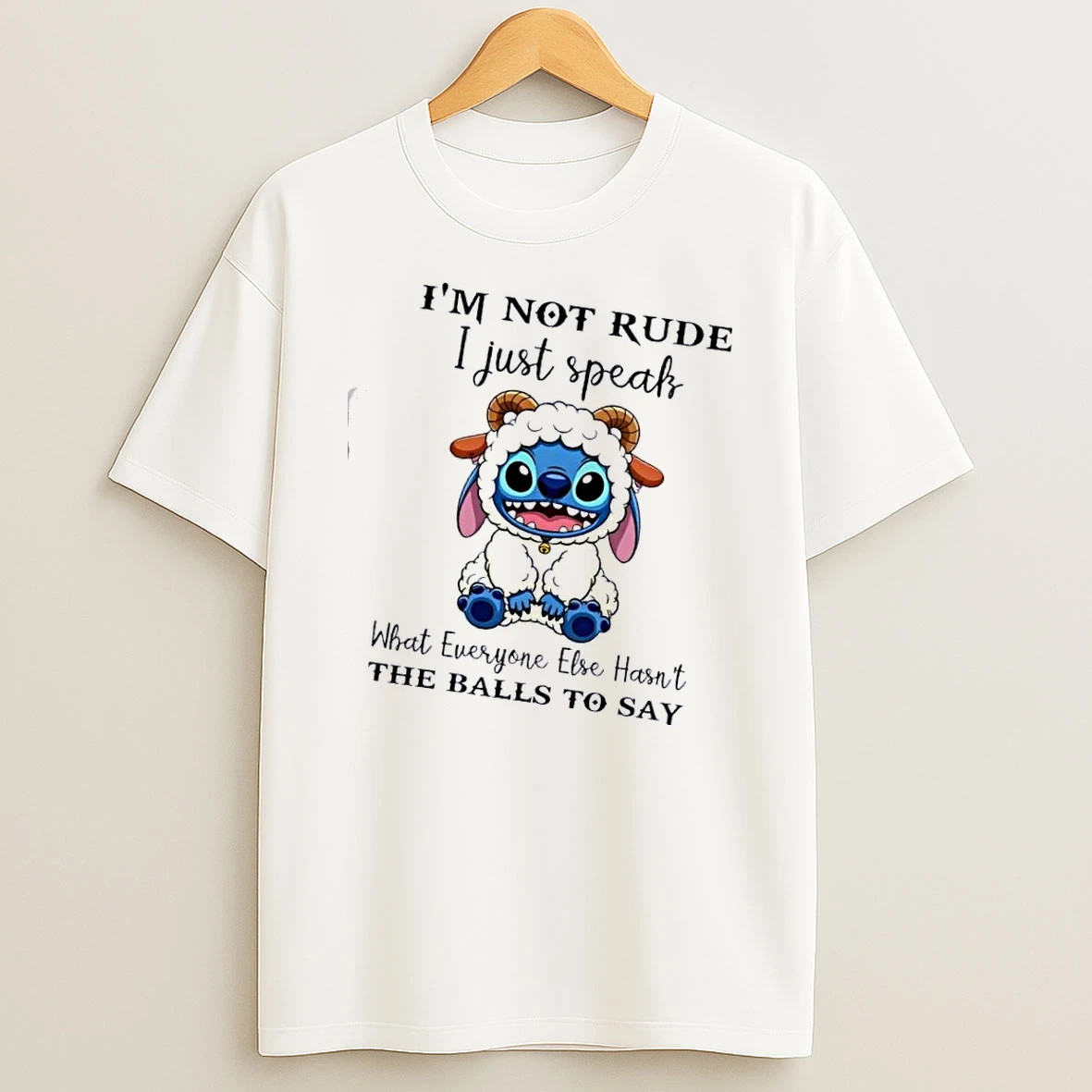 Stitch Cosplay Sheep Im Not Rude I Just Speak What Everyone Else Heart The Balls To Say T Shirt