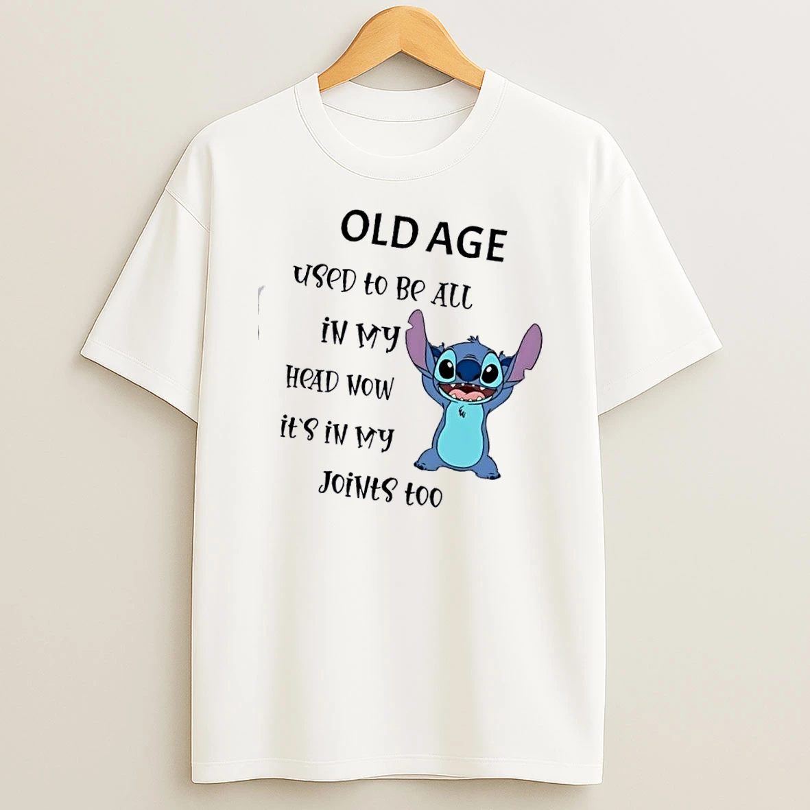Stitch Old Age Used To Be All In My Head Now Its In My Joints Too T Shirt