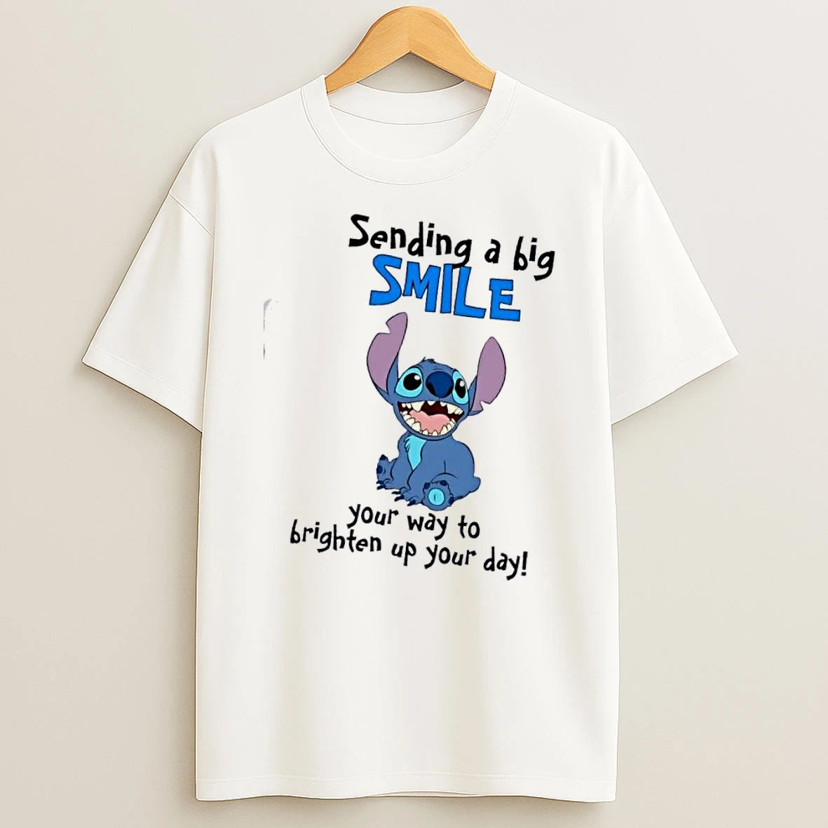 Stitch Sending A Big Smile Your Way To Brighten Up Your Day T Shirt