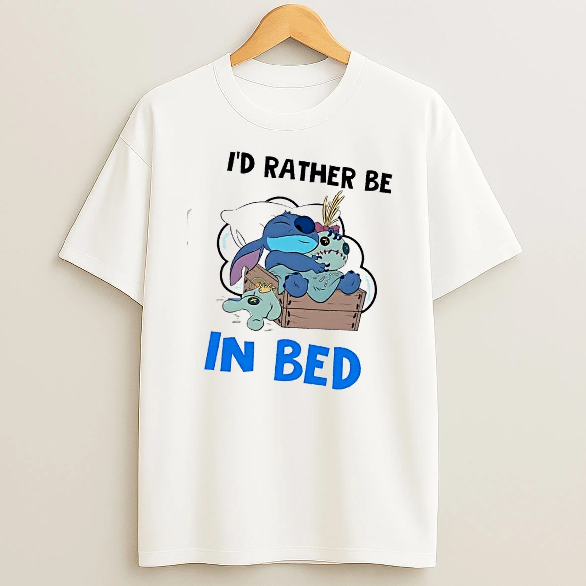 Stitch Sleep Id Rather Be In Bed T Shirt