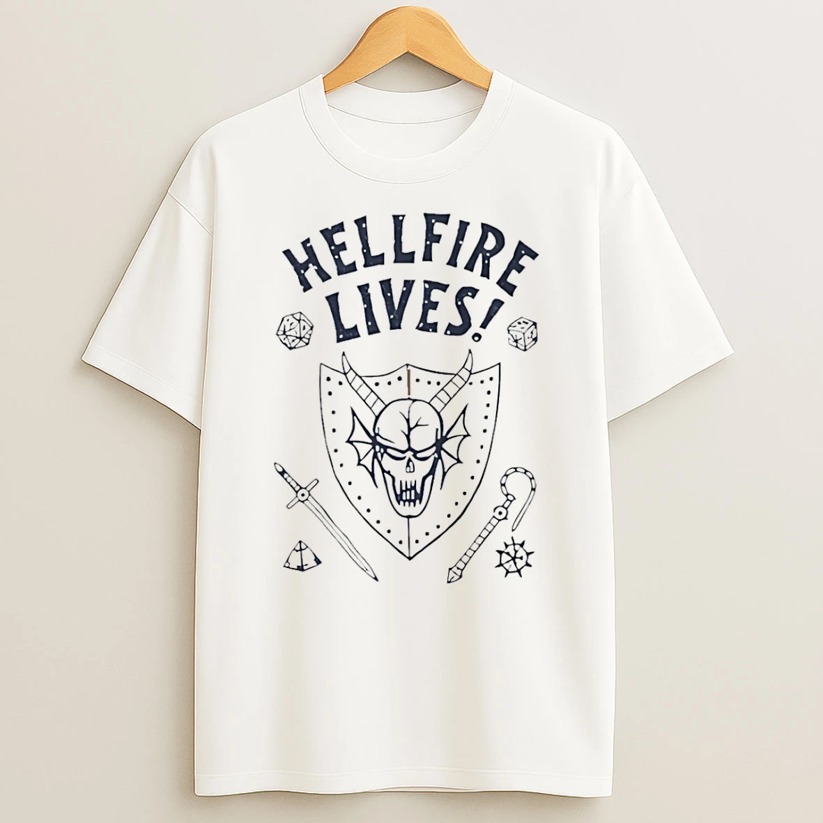 Stranger Things Dustin Henderson Hellfire Lives T Shirt
