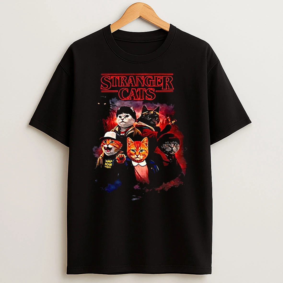 Stranger Cats Stranger Things Parody T Shirt