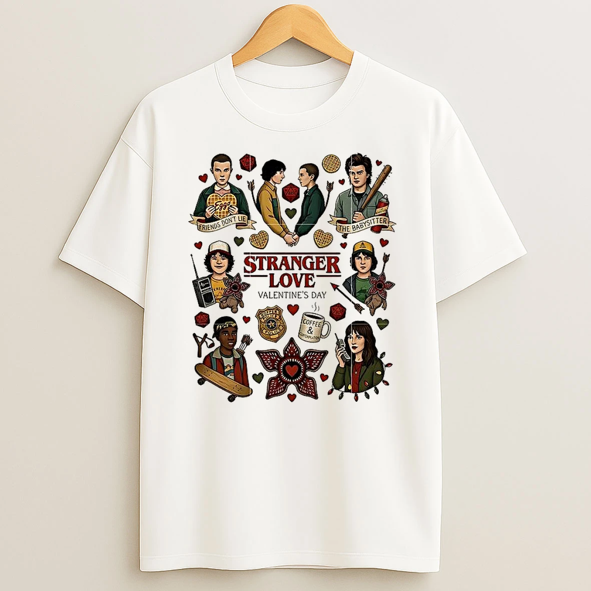 Stranger Love Valentines Day Stranger Things Graphic T Shirt