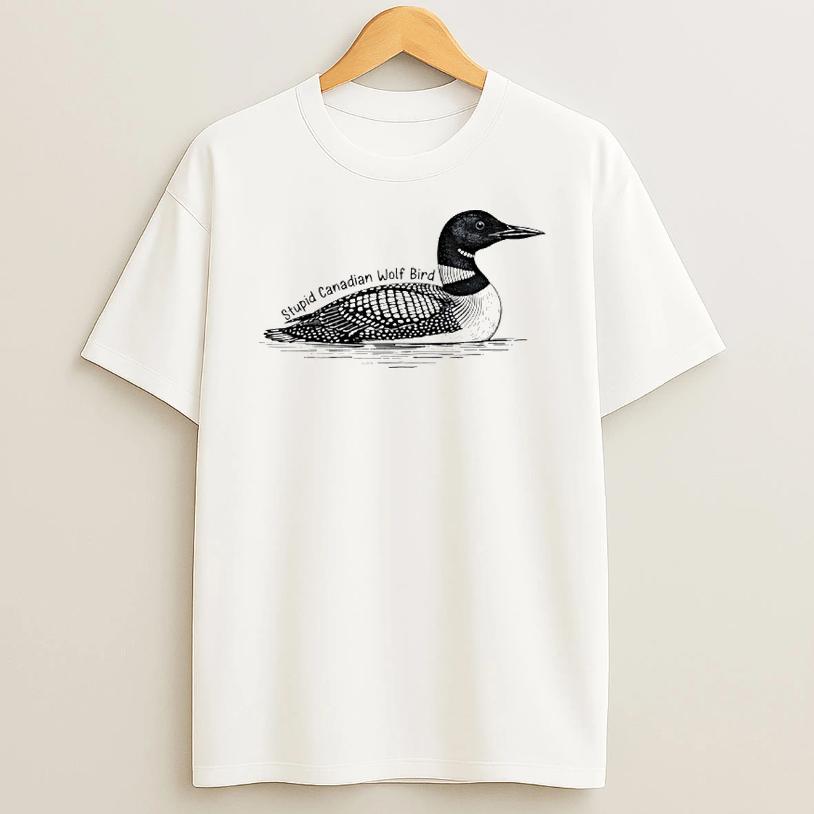 Stupid Canadian Wolf Bird Duck Graphic T Shirt