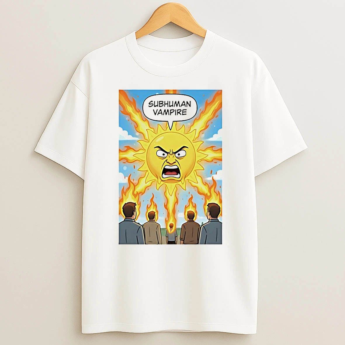 Subhuman Vampire Angry Sun Circle T Shirt