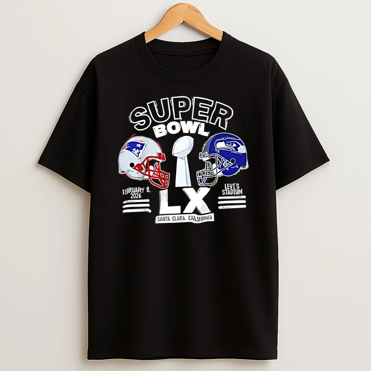 Super Bowl Lx Matchup Final Battle Seattle Vs Patriots Feb 8th T Shirt