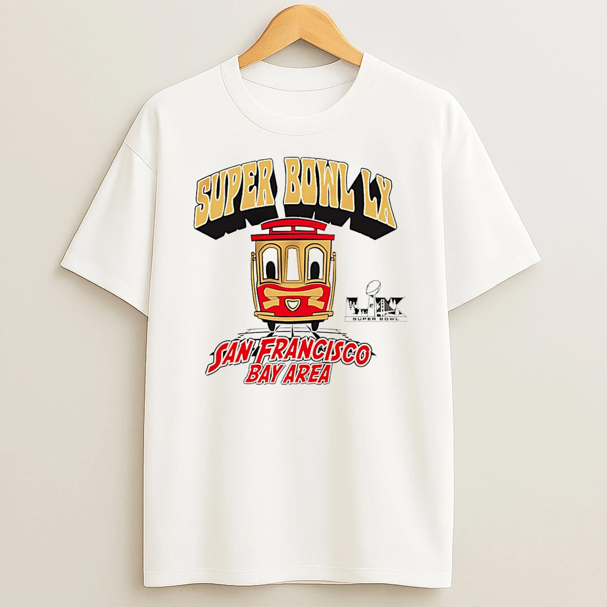 Super Bowl Lx Outerstuff Cream Trolley T Shirt